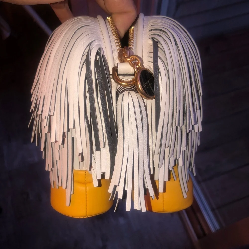 SOLD - Showdog Fringed 3D Shaggy Dog Crossbody by Kate Spade - Picture 6 of 13